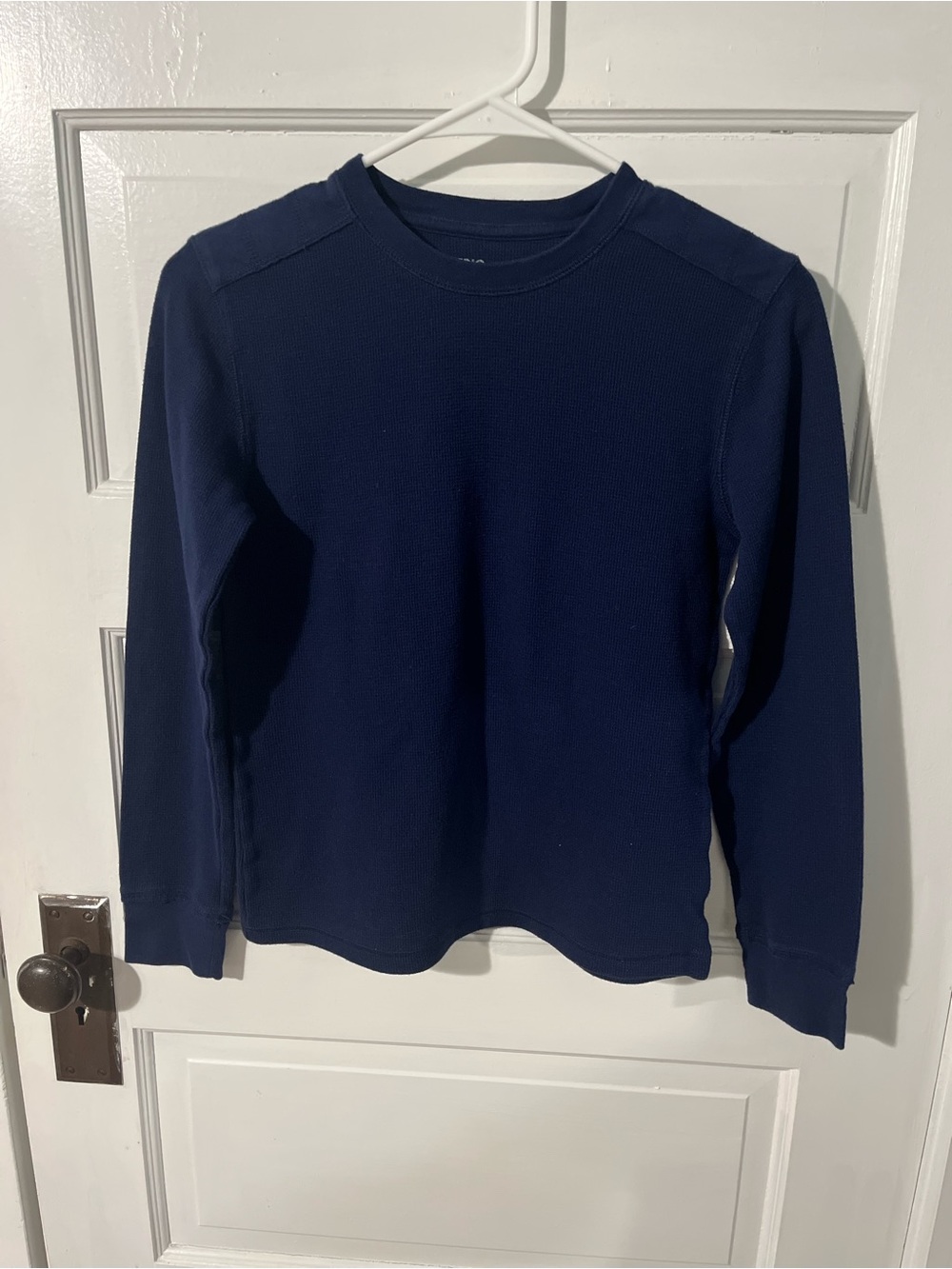Epic Threads Navy Waffle-Knit Crew Long Sleeve kid’s medium